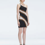 Agatha Black Knit One Shoulder Mini Dress | Moeva | Dress | Each week unveils new pieces—luxury swimwear, fluid resort silhouettes, and elevated summer-to-evening essentials designed to carry you from coastal escapes to city nights.