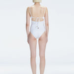 Marigold White Corset Square Neck Swimsuit | Moeva | Swimsuit | Each week unveils new pieces—luxury swimwear, fluid resort silhouettes, and elevated summer-to-evening essentials designed to carry you from coastal escapes to city nights.