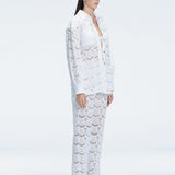 Nola White Crochet Shirt & Elysia White Crochet High-Waist Pants Set | Moeva | Shirt and Pants | Each week unveils new pieces—luxury swimwear, fluid resort silhouettes, and elevated summer-to-evening essentials designed to carry you from coastal escapes to city nights.