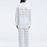 Nola White Crochet Shirt & Elysia White Crochet High-Waist Pants Set | Moeva | Shirt and Pants | Each week unveils new pieces—luxury swimwear, fluid resort silhouettes, and elevated summer-to-evening essentials designed to carry you from coastal escapes to city nights.