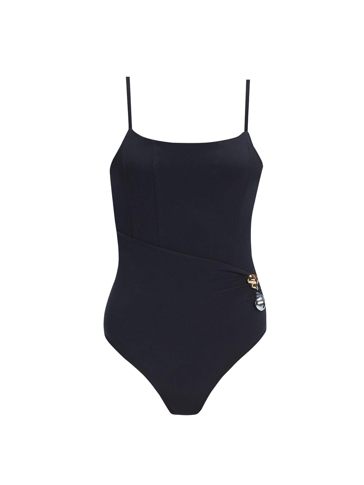 Marigold Black Corset Square Neck Swimsuit | Moeva | One-Piece | Each week unveils new pieces—luxury swimwear, fluid resort silhouettes, and elevated summer-to-evening essentials designed to carry you from coastal escapes to city nights.