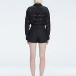Vita Sidorkina Morabito - Nola Black Long Sleeve Cotton Shirt and Elise Black Linen Mini Skort Set | Moeva | Set | Each week unveils new pieces—luxury swimwear, fluid resort silhouettes, and elevated summer-to-evening essentials designed to carry you from coastal escapes to city nights.