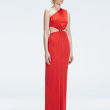 Aslısah Alkoclar - Violet Red One-Shoulder Textured Maxi Dress with Cut-Out Detail | Moeva | Dress | Each week unveils new pieces—luxury swimwear, fluid resort silhouettes, and elevated summer-to-evening essentials designed to carry you from coastal escapes to city nights.