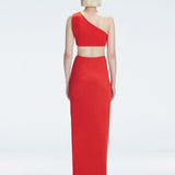 Aslısah Alkoclar - Violet Red One-Shoulder Textured Maxi Dress with Cut-Out Detail | Moeva | Dress | Each week unveils new pieces—luxury swimwear, fluid resort silhouettes, and elevated summer-to-evening essentials designed to carry you from coastal escapes to city nights.