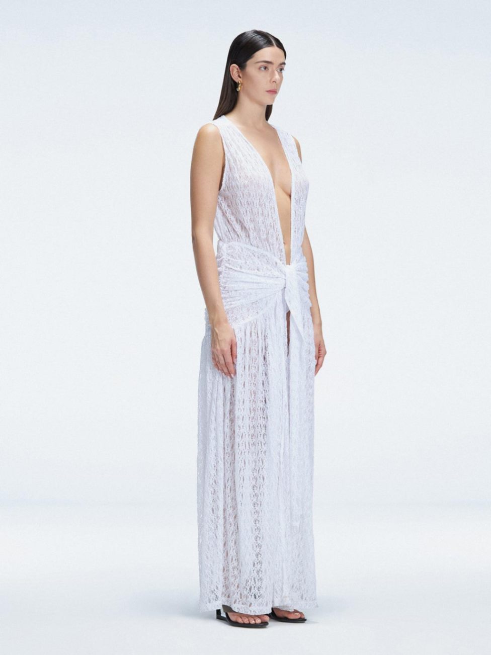 Julia Mateian - Aveline Sleeveless Lace Maxi Kaftan | Moeva | Beachwear Dresses | Each week unveils new pieces—luxury swimwear, fluid resort silhouettes, and elevated summer-to-evening essentials designed to carry you from coastal escapes to city nights.