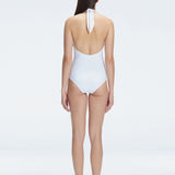 Rosamund White Halter Swimsuit | Moeva | One-Piece | Each week unveils new pieces—luxury swimwear, fluid resort silhouettes, and elevated summer-to-evening essentials designed to carry you from coastal escapes to city nights.