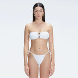 Ilana White Bandeu Full Coverage Piece Bikini Set | Moeva | Bikini Set | Each week unveils new pieces—luxury swimwear, fluid resort silhouettes, and elevated summer-to-evening essentials designed to carry you from coastal escapes to city nights.