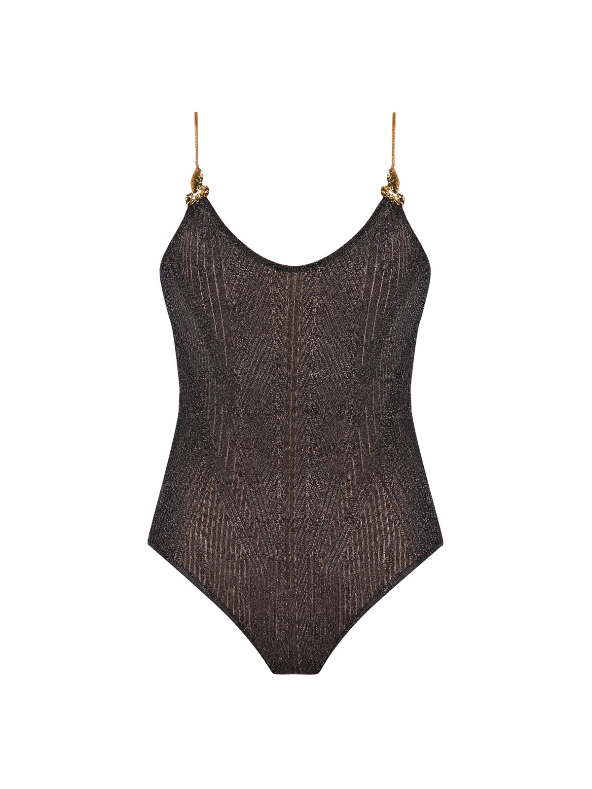 Tropezia Scoop Neck Black Knitted Gold Chain Straps Swimsuit | Moeva | Swimsuit | Each week unveils new pieces—luxury swimwear, fluid resort silhouettes, and elevated summer-to-evening essentials designed to carry you from coastal escapes to city nights.