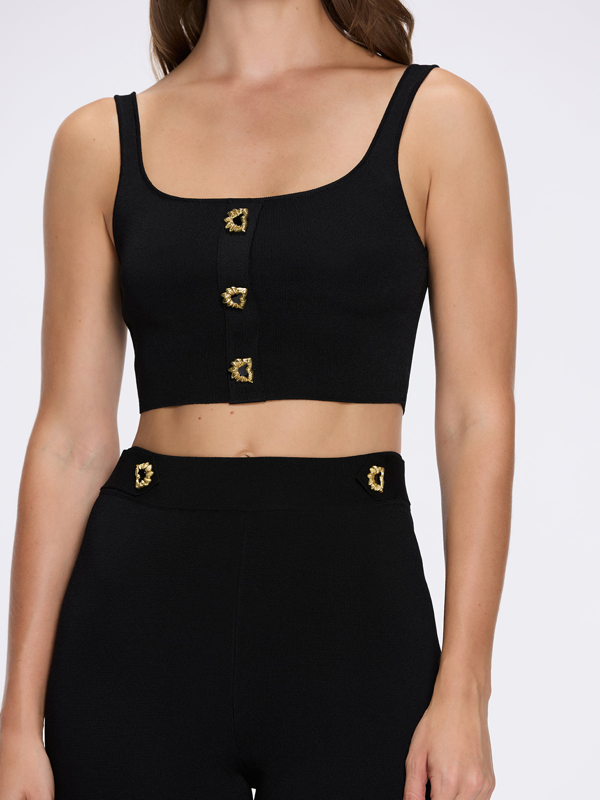 Aureline Top And Colette Knitted High Waist Black Pants Set | Moeva | Set | Each week unveils new pieces—luxury swimwear, fluid resort silhouettes, and elevated summer-to-evening essentials designed to carry you from coastal escapes to city nights.