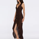Biot Brown Metallic Knit V-Neck Gold Button-Down Dress | Moeva | Dress | Each week unveils new pieces—luxury swimwear, fluid resort silhouettes, and elevated summer-to-evening essentials designed to carry you from coastal escapes to city nights.