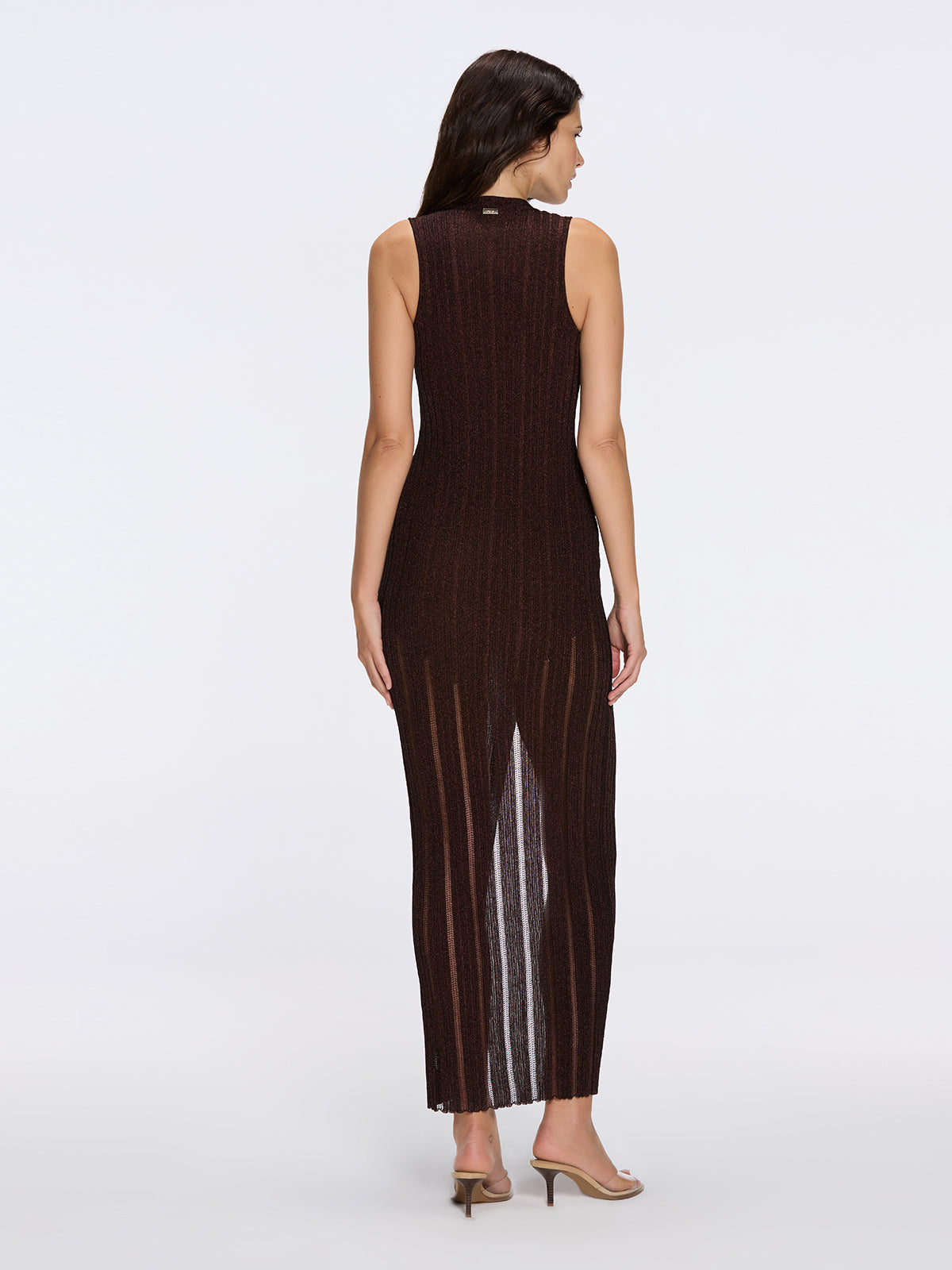 Biot Brown Metallic Knit V-Neck Gold Button-Down Dress | Moeva | Dress | Each week unveils new pieces—luxury swimwear, fluid resort silhouettes, and elevated summer-to-evening essentials designed to carry you from coastal escapes to city nights.