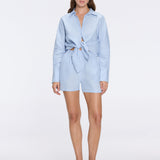 Hanson Shirt and Masha Shorts Baby Blue Set | Moeva | Set | Each week unveils new pieces—luxury swimwear, fluid resort silhouettes, and elevated summer-to-evening essentials designed to carry you from coastal escapes to city nights.