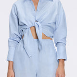 Hanson Shirt and Masha Shorts Baby Blue Set | Moeva | Set | Each week unveils new pieces—luxury swimwear, fluid resort silhouettes, and elevated summer-to-evening essentials designed to carry you from coastal escapes to city nights.