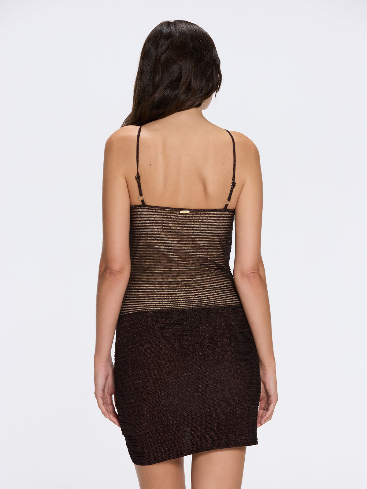 Ferrat Brown Metallic Knitted Halter Mini Dres | Moeva | Dress | Each week unveils new pieces—luxury swimwear, fluid resort silhouettes, and elevated summer-to-evening essentials designed to carry you from coastal escapes to city nights.