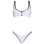 Irene White-Black Mid Coverage Bikini Bottom | Moeva | Bikini Bottom | Each week unveils new pieces—luxury swimwear, fluid resort silhouettes, and elevated summer-to-evening essentials designed to carry you from coastal escapes to city nights.