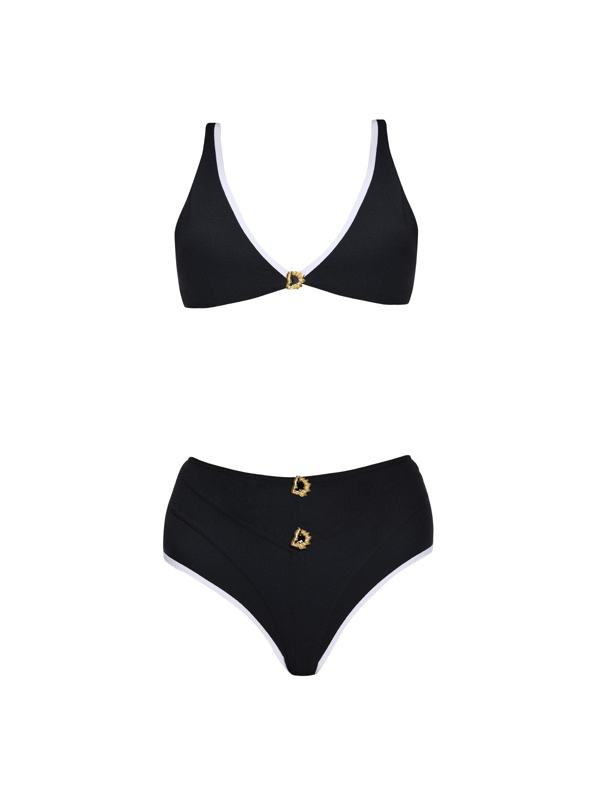 Merrin Black-White V Neck Textured Bikini Top | Moeva | Bikini | Each week unveils new pieces—luxury swimwear, fluid resort silhouettes, and elevated summer-to-evening essentials designed to carry you from coastal escapes to city nights.