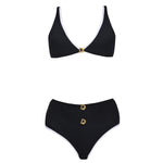 Merrin Black-White High Waist Buttoned Bikini Bottom | Moeva | Bikini Bottom | Each week unveils new pieces—luxury swimwear, fluid resort silhouettes, and elevated summer-to-evening essentials designed to carry you from coastal escapes to city nights.