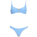 Irene Baby Blue-White Mid Coverage Bikini Bottom | Moeva | Bikini Bottom | Each week unveils new pieces—luxury swimwear, fluid resort silhouettes, and elevated summer-to-evening essentials designed to carry you from coastal escapes to city nights.