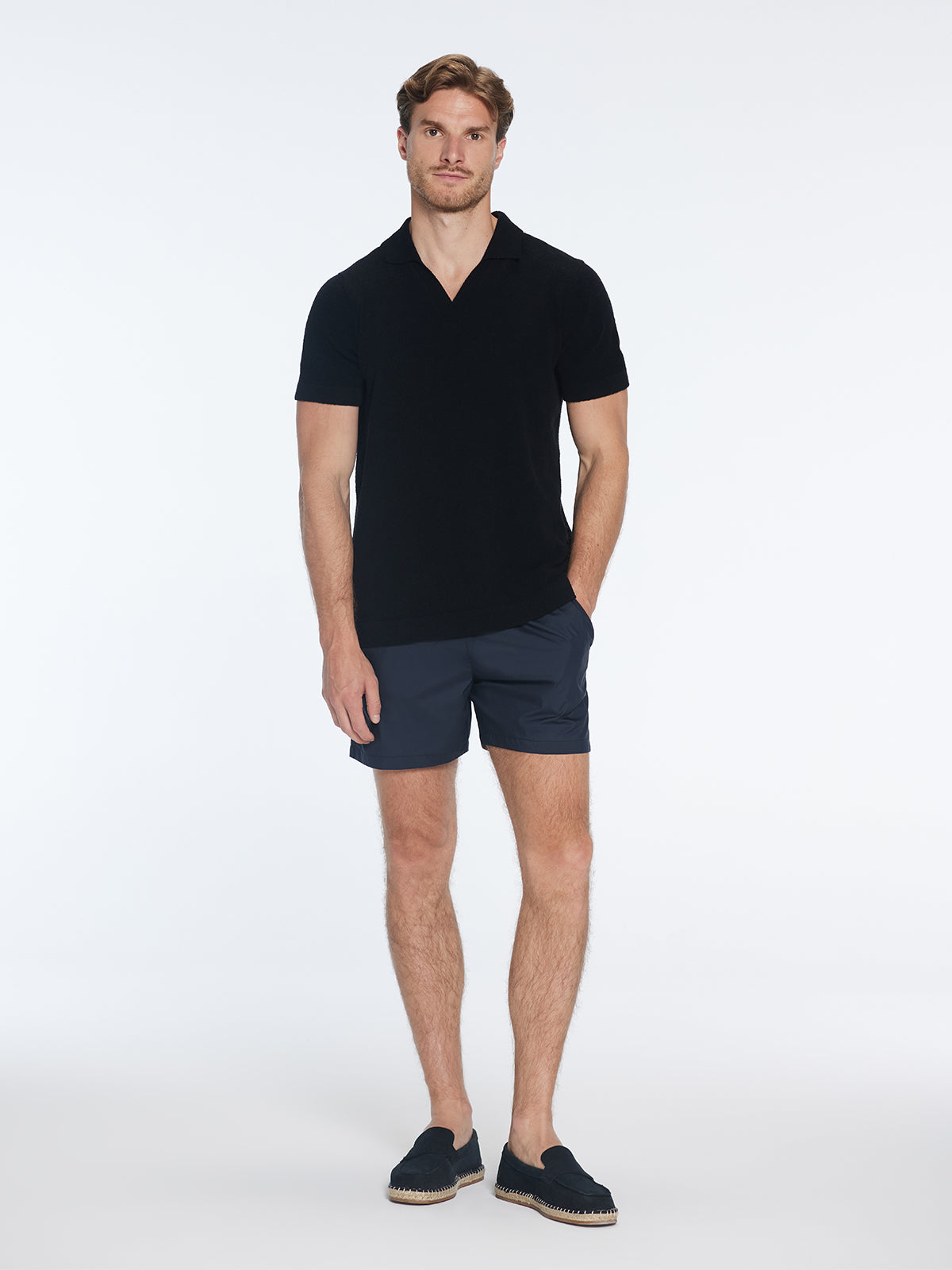 Atticus Black V-Neck Polo T-Shirt | Moeva | T-Shirt | Each week unveils new pieces—luxury swimwear, fluid resort silhouettes, and elevated summer-to-evening essentials designed to carry you from coastal escapes to city nights.