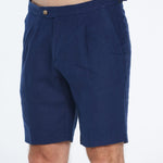 Marco Linen Dark Blue Shorts | Moeva | Shorts | Each week unveils new pieces—luxury swimwear, fluid resort silhouettes, and elevated summer-to-evening essentials designed to carry you from coastal escapes to city nights.