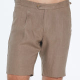 Marco Linen Taupe Shorts | Moeva | Men Shorts | Each week unveils new pieces—luxury swimwear, fluid resort silhouettes, and elevated summer-to-evening essentials designed to carry you from coastal escapes to city nights.