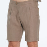 Marco Linen Taupe Shorts | Moeva | Shorts | Each week unveils new pieces—luxury swimwear, fluid resort silhouettes, and elevated summer-to-evening essentials designed to carry you from coastal escapes to city nights.