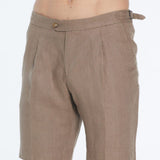 Marco Linen Taupe Shorts | Moeva | Men Shorts | Each week unveils new pieces—luxury swimwear, fluid resort silhouettes, and elevated summer-to-evening essentials designed to carry you from coastal escapes to city nights.
