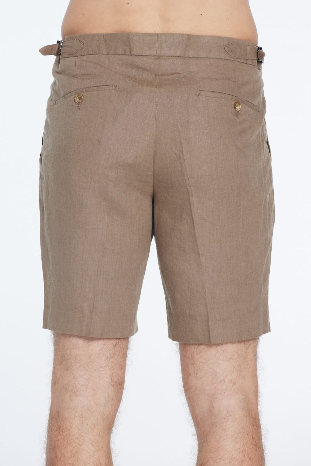 Marco Linen Taupe Shorts | Moeva | Men Shorts | Each week unveils new pieces—luxury swimwear, fluid resort silhouettes, and elevated summer-to-evening essentials designed to carry you from coastal escapes to city nights.