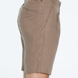 Marco Linen Taupe Shorts | Moeva | Men Shorts | Each week unveils new pieces—luxury swimwear, fluid resort silhouettes, and elevated summer-to-evening essentials designed to carry you from coastal escapes to city nights.