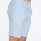 Marco Linen Light Blue Shorts | Moeva | Men Shorts | Each week unveils new pieces—luxury swimwear, fluid resort silhouettes, and elevated summer-to-evening essentials designed to carry you from coastal escapes to city nights.