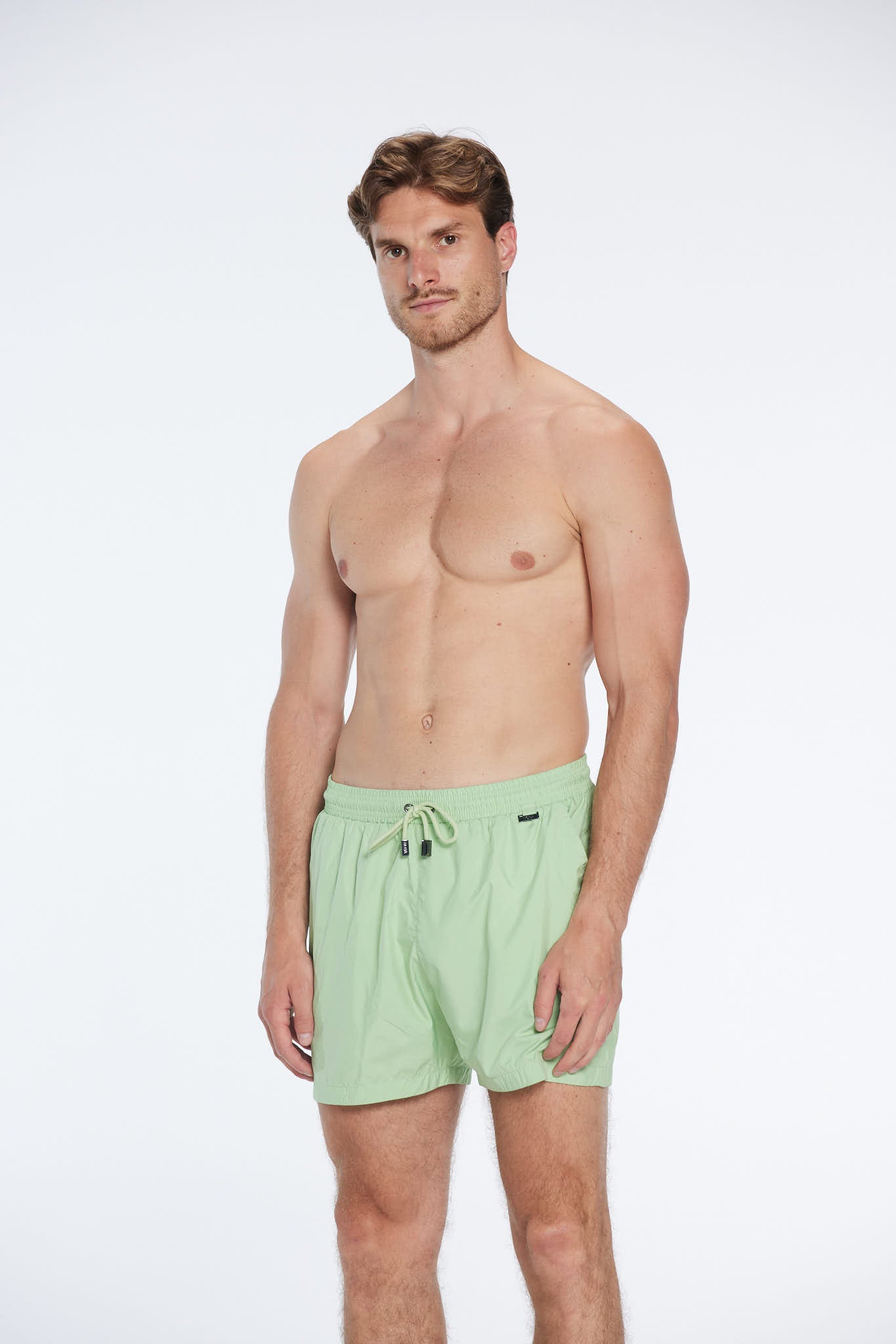Louis Mint Green Quick-Dry Swim Shorts | Moeva | Men Ultralight Swim Shorts | Each week unveils new pieces—luxury swimwear, fluid resort silhouettes, and elevated summer-to-evening essentials designed to carry you from coastal escapes to city nights.