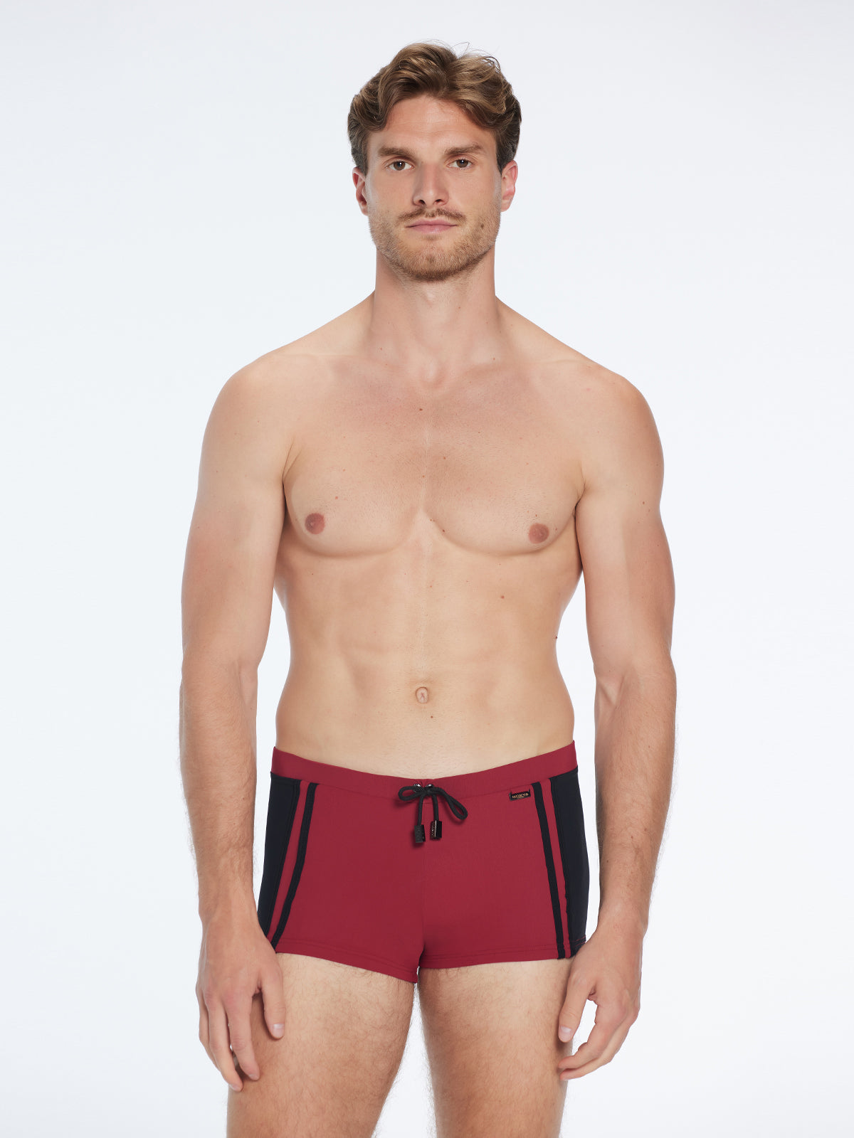Antonio Bordeaux / Black Swim Trunks with Drawcord | Moeva | Trunks | Each week unveils new pieces—luxury swimwear, fluid resort silhouettes, and elevated summer-to-evening essentials designed to carry you from coastal escapes to city nights.