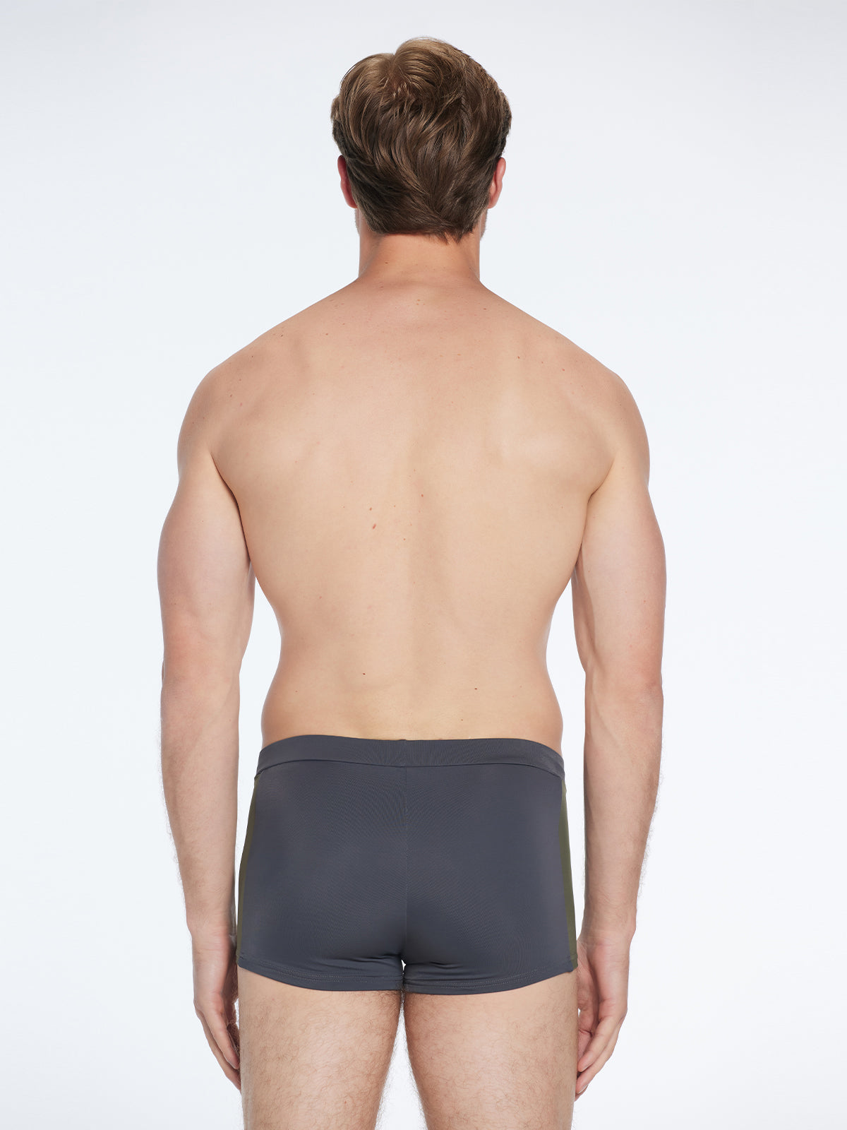 Antonio Grey / Green / White Swim Trunks with Drawcord | Moeva | Trunks | Each week unveils new pieces—luxury swimwear, fluid resort silhouettes, and elevated summer-to-evening essentials designed to carry you from coastal escapes to city nights.