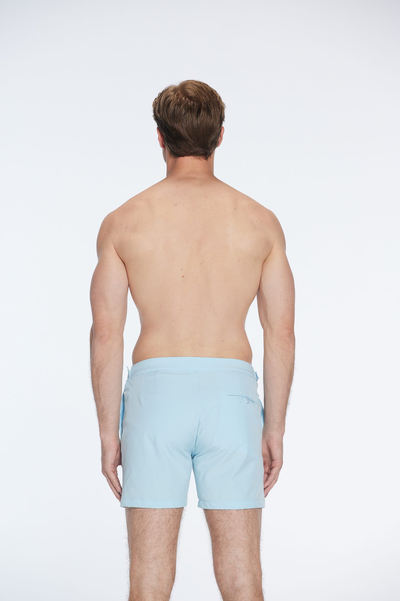 Jack Baby Blue Bulldog Swim Shorts | Moeva | Men Swim Stretch Shorts | Each week unveils new pieces—luxury swimwear, fluid resort silhouettes, and elevated summer-to-evening essentials designed to carry you from coastal escapes to city nights.