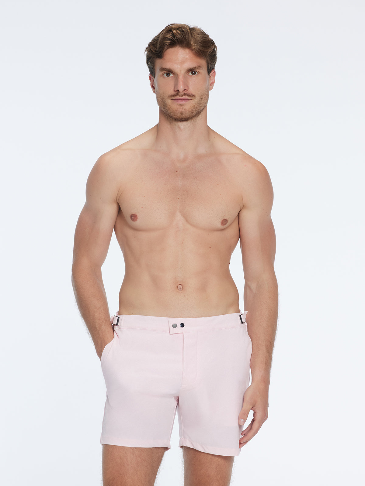 Jack Baby Pink Bulldog Swim Shorts | Moeva | Shorts | Each week unveils new pieces—luxury swimwear, fluid resort silhouettes, and elevated summer-to-evening essentials designed to carry you from coastal escapes to city nights.
