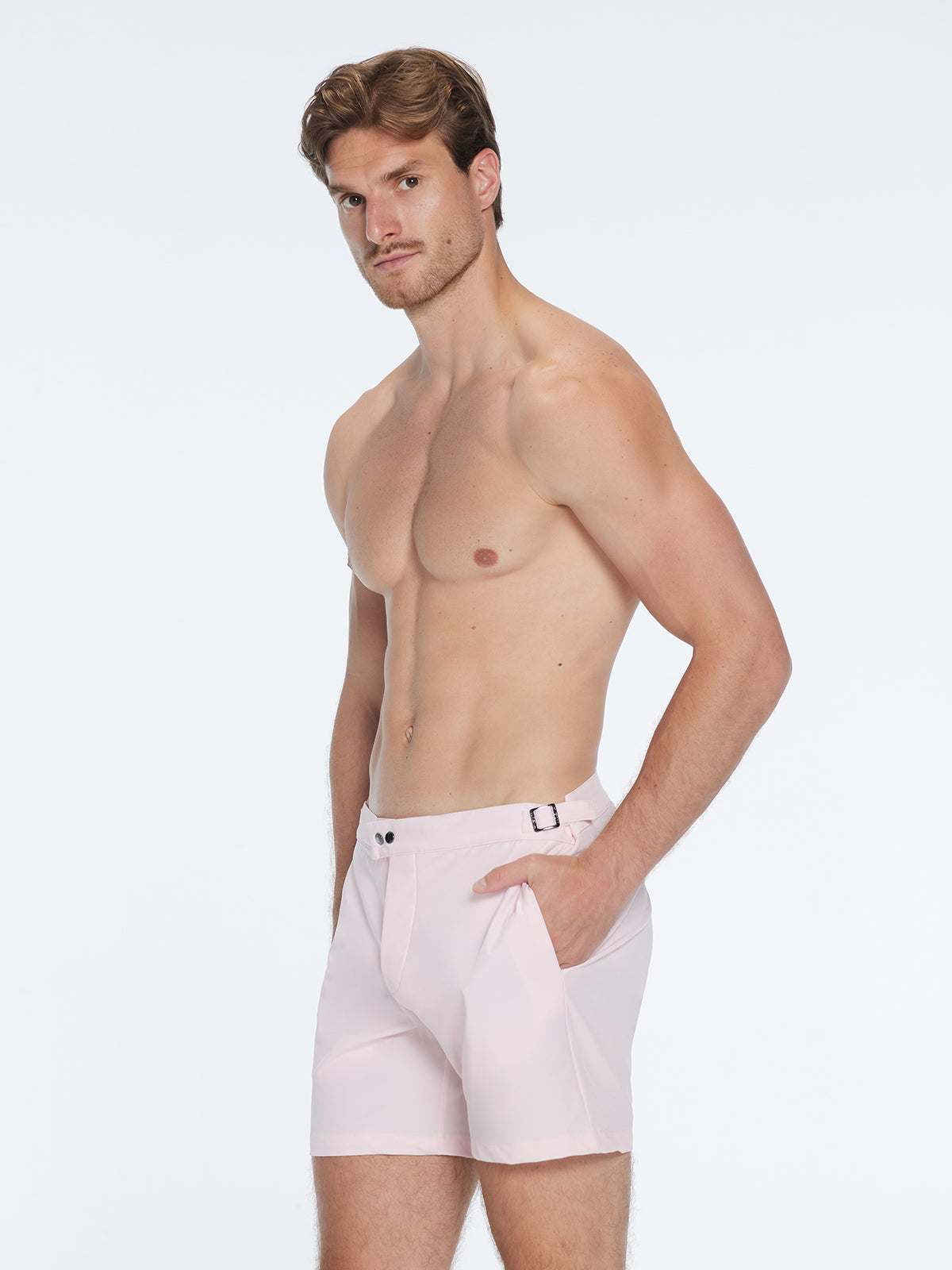 Jack Baby Pink Bulldog Swim Shorts | Moeva | Shorts | Each week unveils new pieces—luxury swimwear, fluid resort silhouettes, and elevated summer-to-evening essentials designed to carry you from coastal escapes to city nights.