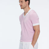 Troy Pink/White V-Neck T-Shirt with Contrast Trim | Moeva | | Each week unveils new pieces—luxury swimwear, fluid resort silhouettes, and elevated summer-to-evening essentials designed to carry you from coastal escapes to city nights.