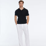 Mark Black Cotton V-Neck Polo T-Shirt | Moeva | | Each week unveils new pieces—luxury swimwear, fluid resort silhouettes, and elevated summer-to-evening essentials designed to carry you from coastal escapes to city nights.