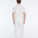 Mark White Cotton V-Neck Polo T-Shirt | Moeva | T-Shirt | Each week unveils new pieces—luxury swimwear, fluid resort silhouettes, and elevated summer-to-evening essentials designed to carry you from coastal escapes to city nights.