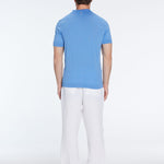 Mark Baby Blue Cotton V-Neck Polo T-Shirt | Moeva | T-Shirt | Each week unveils new pieces—luxury swimwear, fluid resort silhouettes, and elevated summer-to-evening essentials designed to carry you from coastal escapes to city nights.