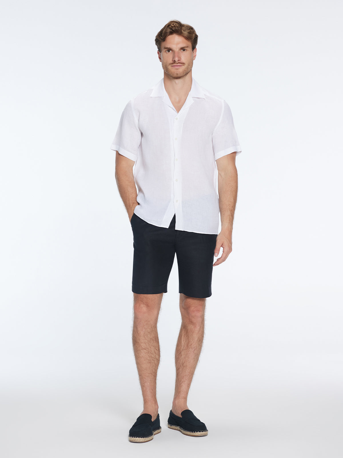 Romeo White Linen Shirt with Camp Collar | Moeva | Shirt | Each week unveils new pieces—luxury swimwear, fluid resort silhouettes, and elevated summer-to-evening essentials designed to carry you from coastal escapes to city nights.