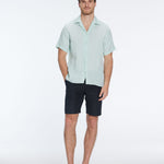 Romeo Green Linen Shirt with Camp Collar | Moeva | Shirt | Each week unveils new pieces—luxury swimwear, fluid resort silhouettes, and elevated summer-to-evening essentials designed to carry you from coastal escapes to city nights.