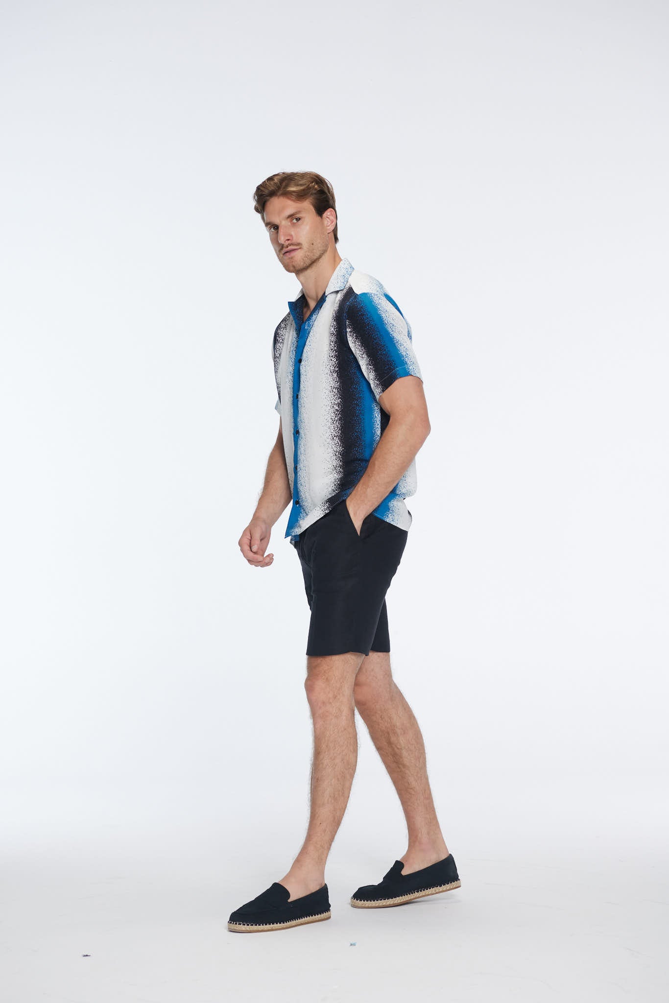 Caspian Blue Degraded Cotton Camp-Collar Shirt | Moeva | | Each week unveils new pieces—luxury swimwear, fluid resort silhouettes, and elevated summer-to-evening essentials designed to carry you from coastal escapes to city nights.