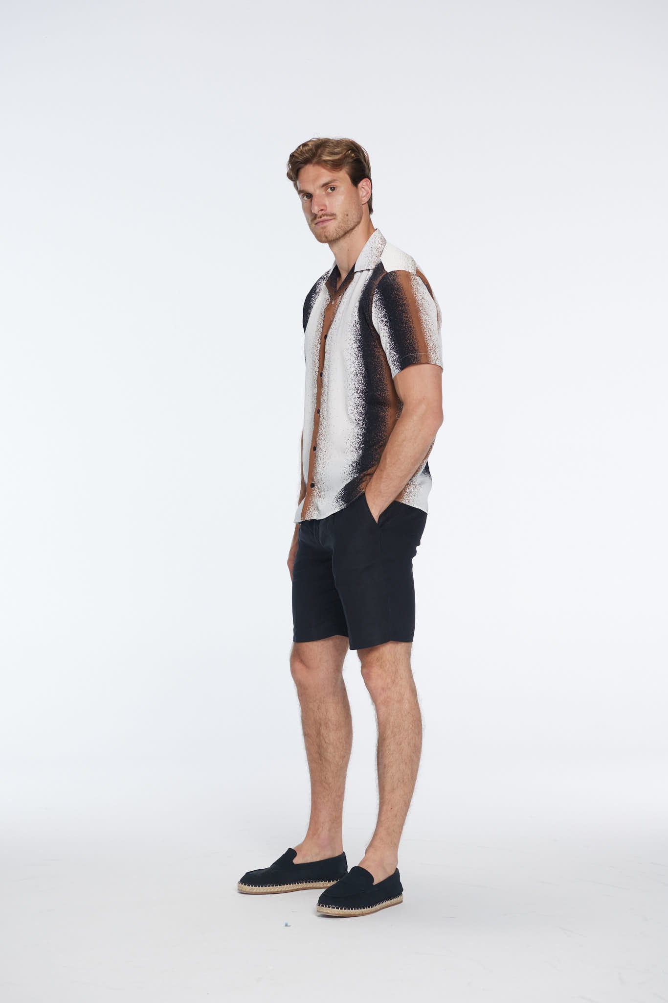 Caspian Black Degraded Cotton Camp-Collar Shirt | Moeva | | Each week unveils new pieces—luxury swimwear, fluid resort silhouettes, and elevated summer-to-evening essentials designed to carry you from coastal escapes to city nights.