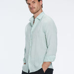 James Green Linen Slim-Fit Shirt | Moeva | Shirt | Each week unveils new pieces—luxury swimwear, fluid resort silhouettes, and elevated summer-to-evening essentials designed to carry you from coastal escapes to city nights.