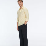 James Yellow Linen Slim-Fit Shirt | Moeva | Shirt | Each week unveils new pieces—luxury swimwear, fluid resort silhouettes, and elevated summer-to-evening essentials designed to carry you from coastal escapes to city nights.