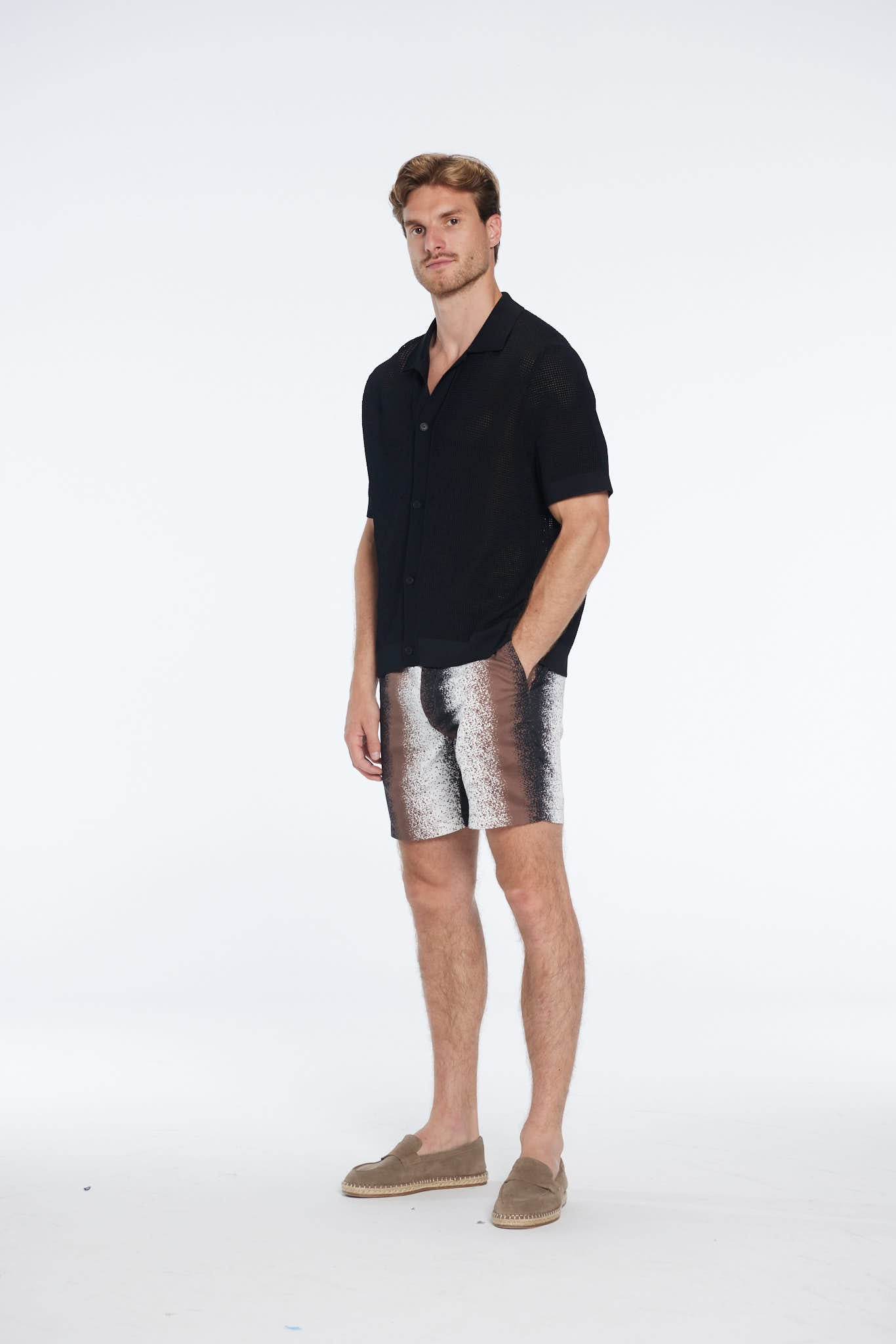 Dominic Brown Degraded Cotton Shorts | Moeva | Shorts | Each week unveils new pieces—luxury swimwear, fluid resort silhouettes, and elevated summer-to-evening essentials designed to carry you from coastal escapes to city nights.