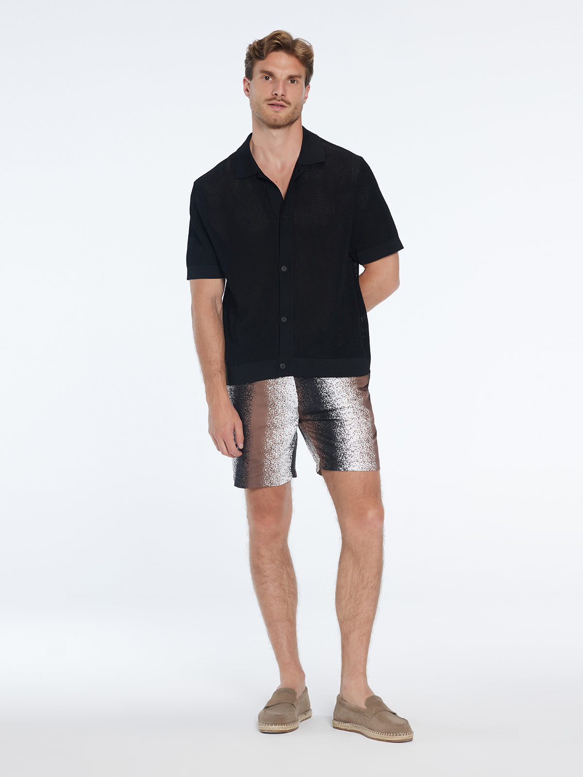 Dominic Brown Degraded Cotton Shorts | Moeva | Shorts | Each week unveils new pieces—luxury swimwear, fluid resort silhouettes, and elevated summer-to-evening essentials designed to carry you from coastal escapes to city nights.