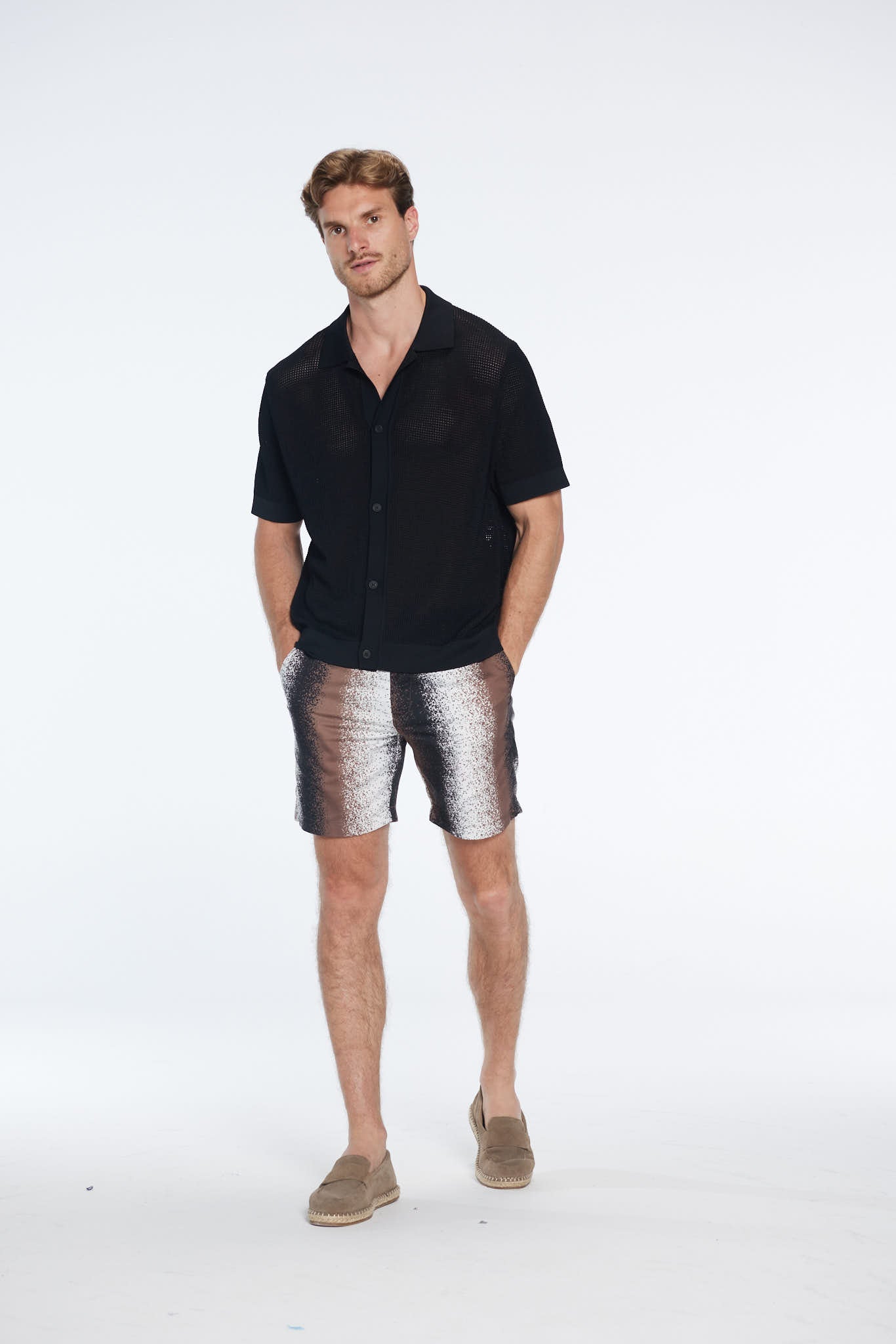 Dominic Brown Degraded Cotton Shorts | Moeva | Shorts | Each week unveils new pieces—luxury swimwear, fluid resort silhouettes, and elevated summer-to-evening essentials designed to carry you from coastal escapes to city nights.