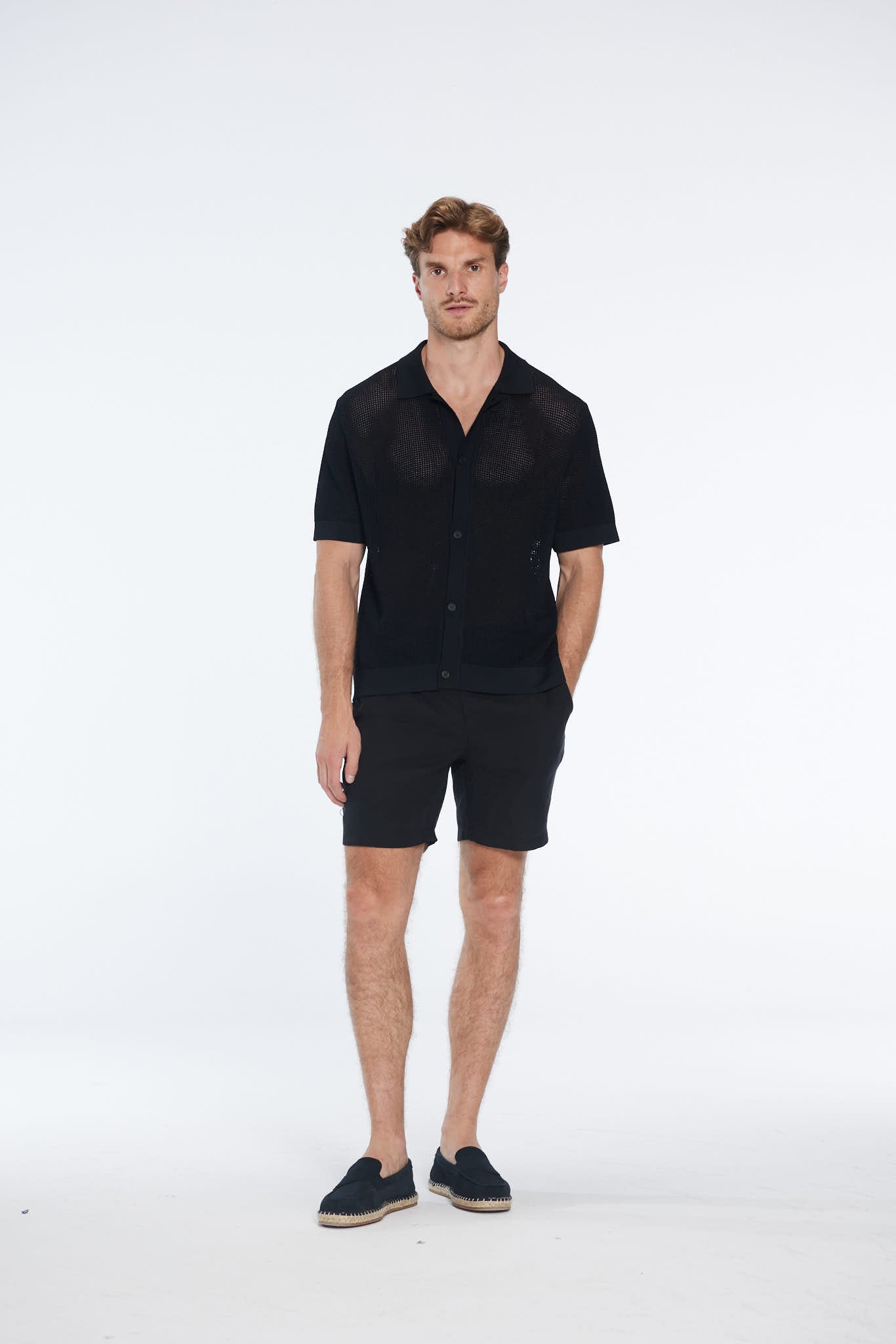 Dominic Black Cotton Shorts | Moeva | Shorts | Each week unveils new pieces—luxury swimwear, fluid resort silhouettes, and elevated summer-to-evening essentials designed to carry you from coastal escapes to city nights.